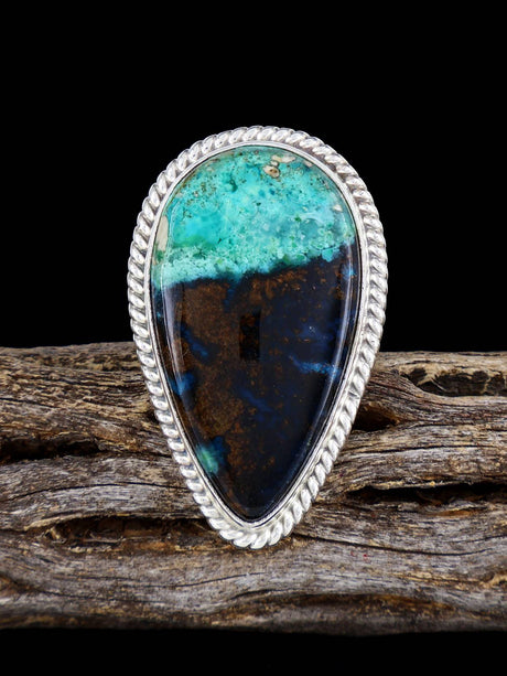 Sterling Silver Opalized Petrified Wood Ring, Size 9 - PuebloDirect.com