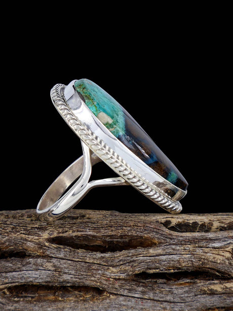 Sterling Silver Opalized Petrified Wood Ring, Size 9 - PuebloDirect.com