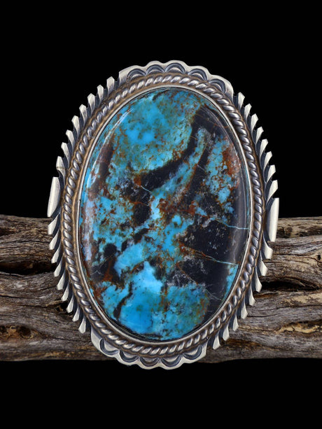 Sterling Silver Cloud Mountain Turquoise Ring, Size 8 1/4 - PuebloDirect.com