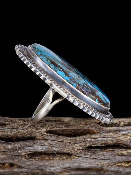 Sterling Silver Cloud Mountain Turquoise Ring, Size 8 1/4 - PuebloDirect.com