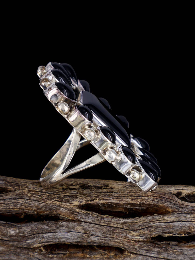 Navajo Black Onyx Cluster Ring 7 1/2 - PuebloDirect.com