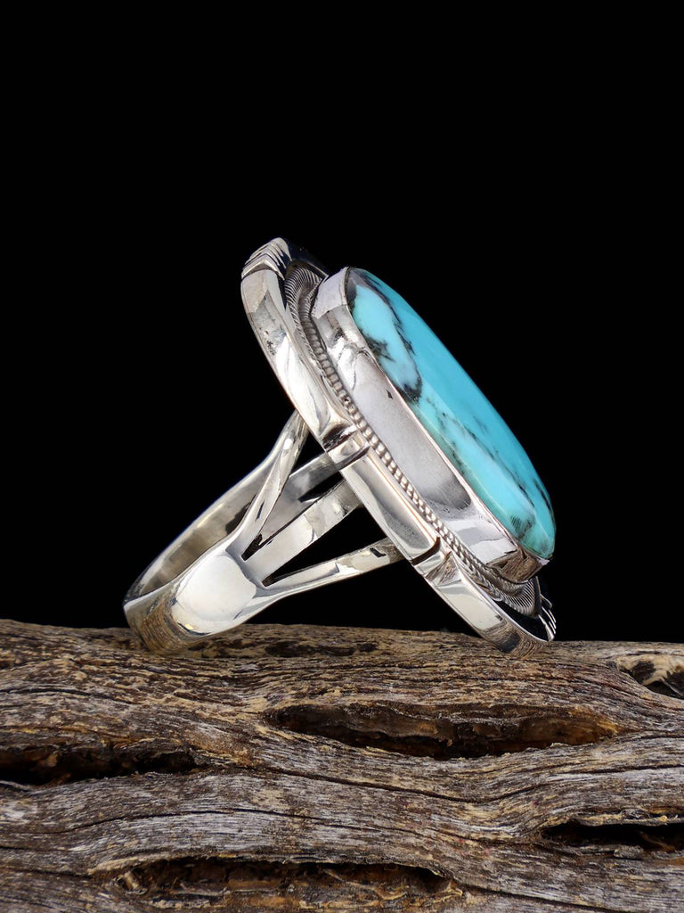 Navajo Sterling Silver Egyptian Turquoise Ring, Size 8 - PuebloDirect.com