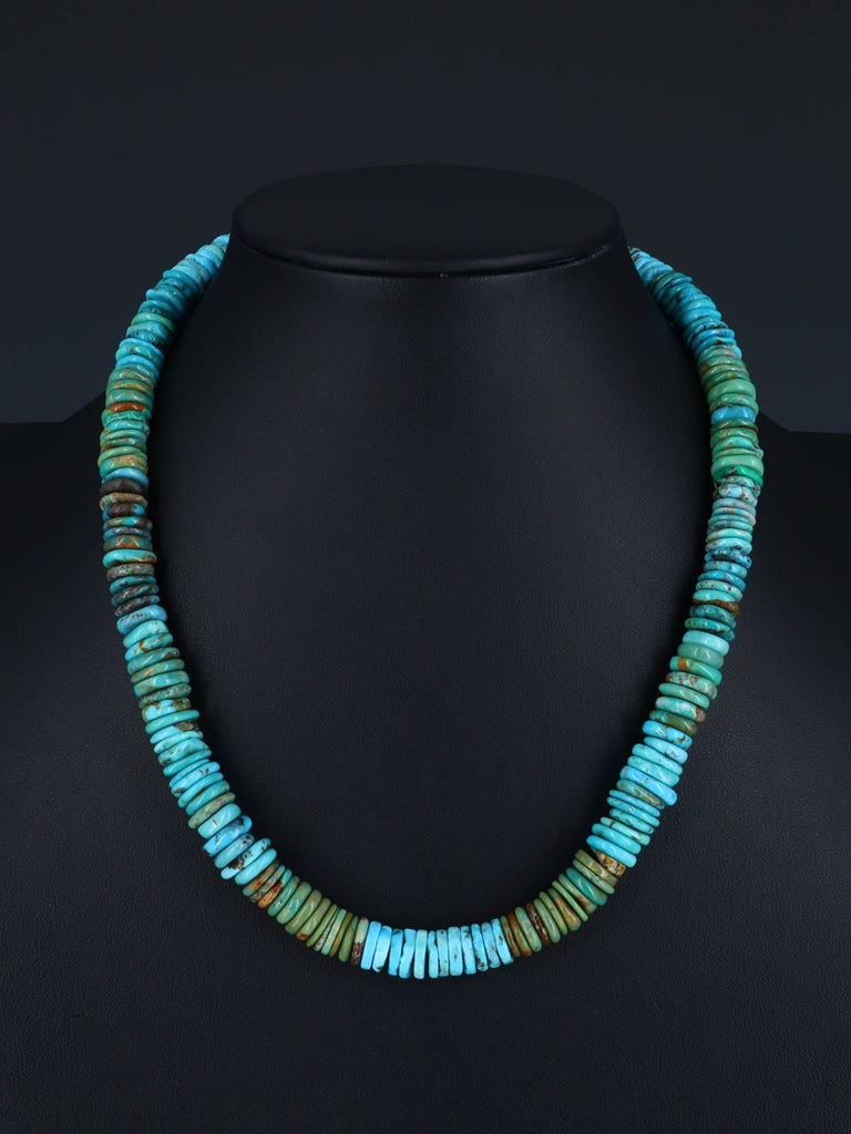 Navajo Single Strand Polychrome Graduated Turquoise Necklace - PuebloDirect.com