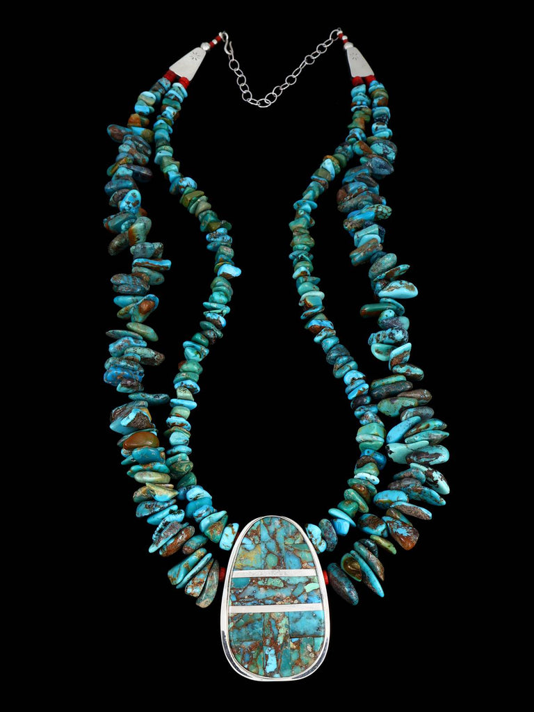 Santo Domingo Double Strand Turquoise Necklace - PuebloDirect.com