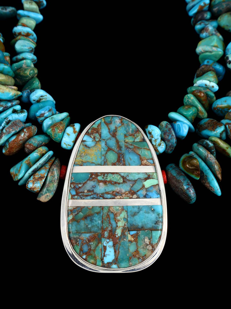 Santo Domingo Double Strand Turquoise Necklace - PuebloDirect.com