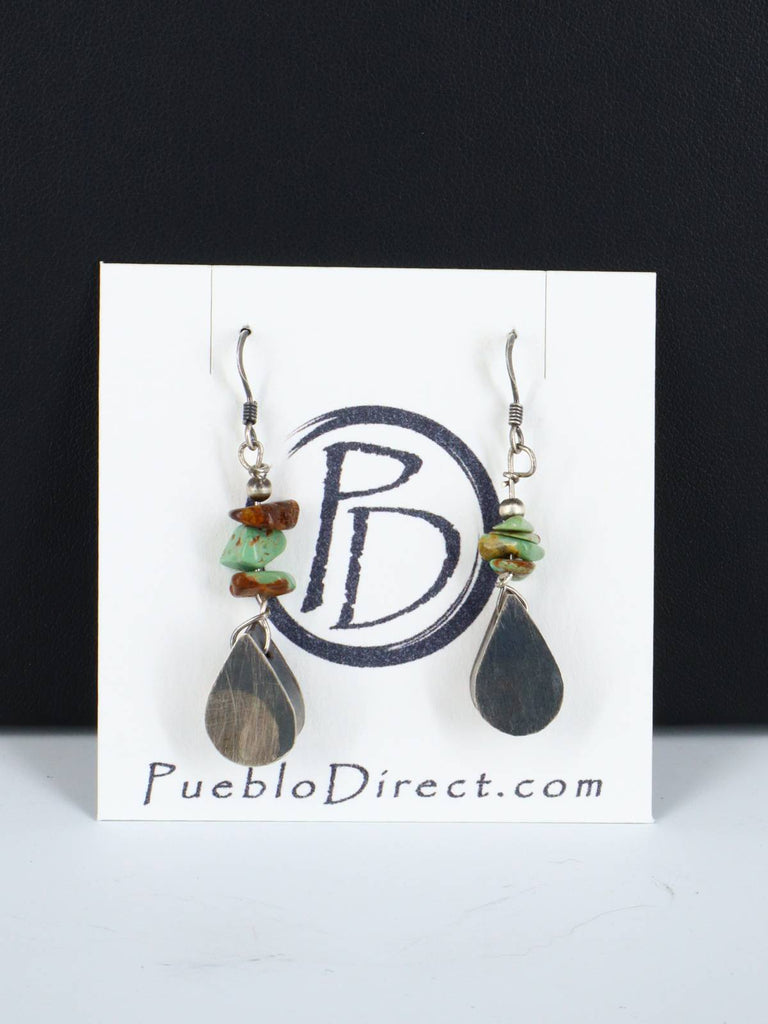 24" Native American Jewelry Single Strand Turquoise Tear Drop Necklace Set - PuebloDirect.com