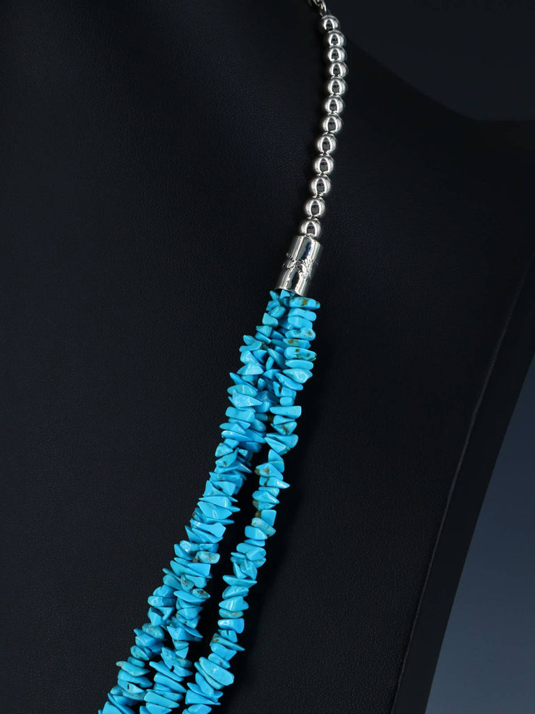 Navajo Turquoise Three Strand Beaded Necklace - PuebloDirect.com