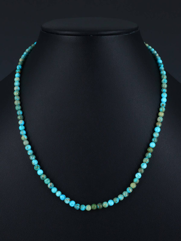 18" Native American Jewelry Single Strand Turquoise Necklace - PuebloDirect.com