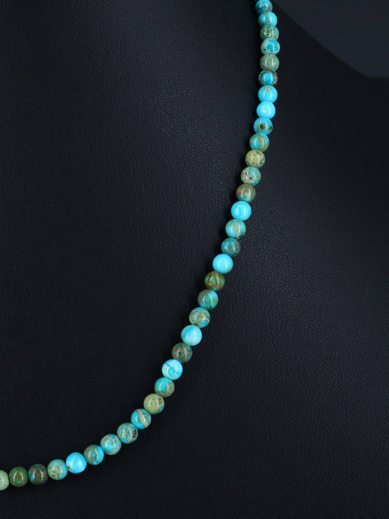 18" Native American Jewelry Single Strand Turquoise Necklace - PuebloDirect.com