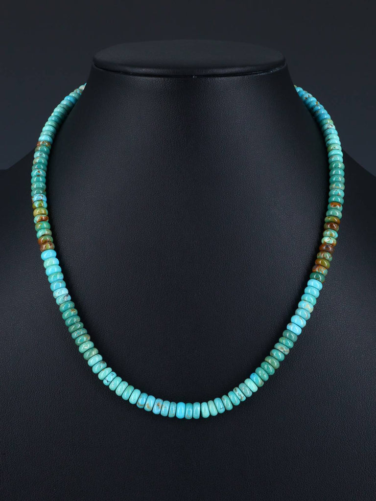 18" Navajo Single Strand Polychrome Turquoise Necklace - PuebloDirect.com