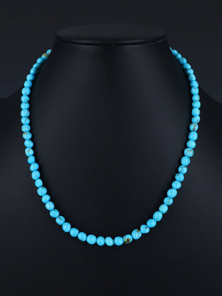 Native American Rounded Turquoise Bead Necklace - PuebloDirect.com