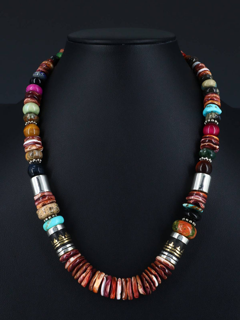 21" Spiny Oyster Large Single Strand Beaded Necklace - PuebloDirect.com