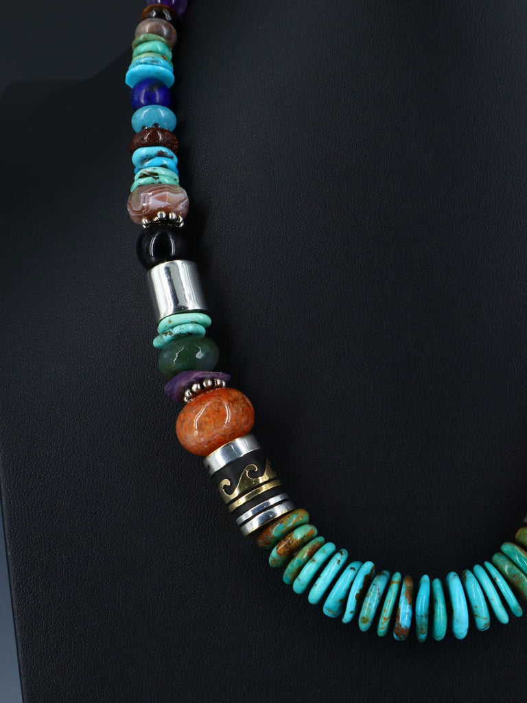 Navajo 21" Turquoise Large Single Strand Beaded Necklace - PuebloDirect.com