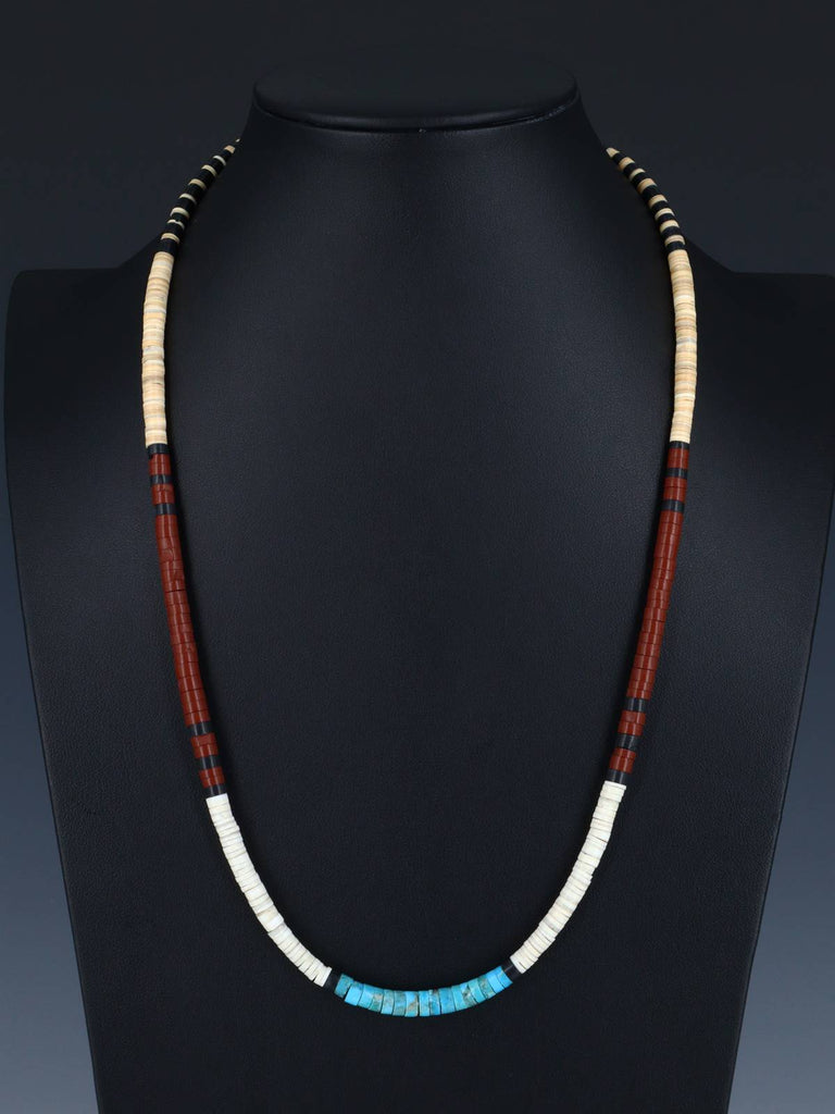 24" Native American Santo Domingo Heishi Necklace - PuebloDirect.com