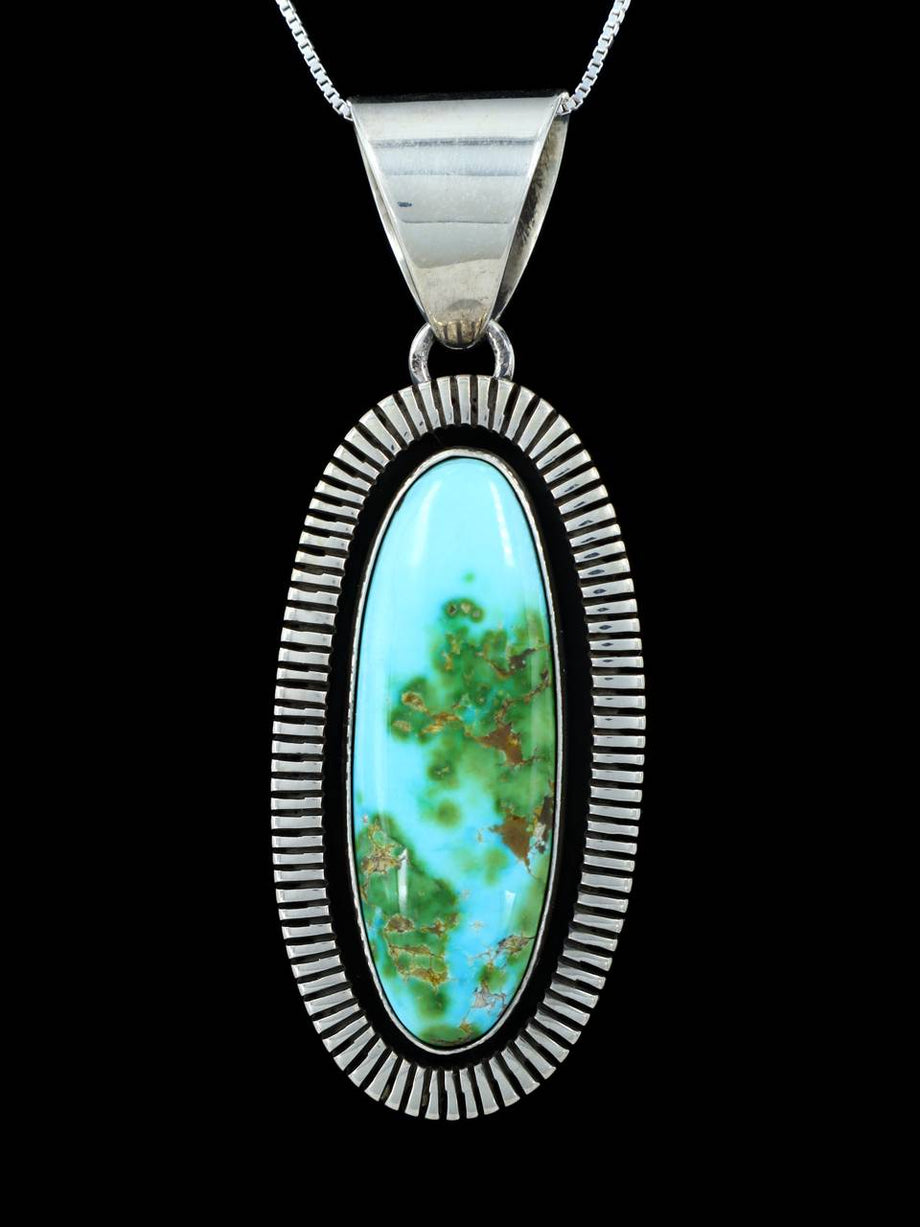 Vintage Native American Sterling outlet Silver & Turquoise Pendant Necklace