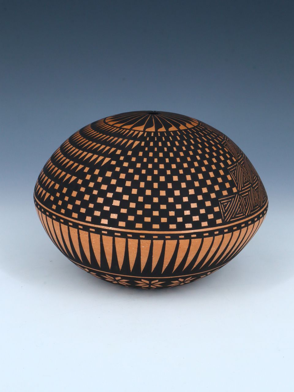 Acoma Pueblo Hand Coiled Pottery Eye Dazzler Seed Pot - PuebloDirect.com