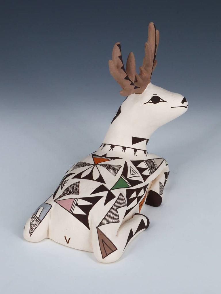 Acoma Pueblo Hand Made Pottery Elk Storyteller - PuebloDirect.com