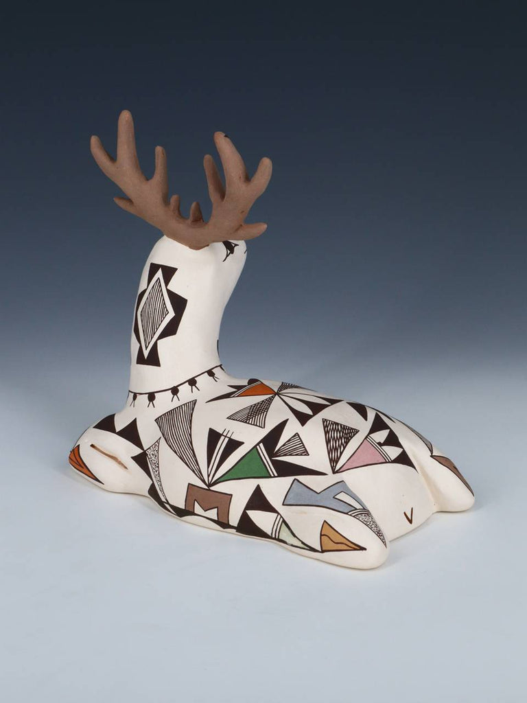 Acoma Pueblo Hand Made Pottery Elk Storyteller - PuebloDirect.com