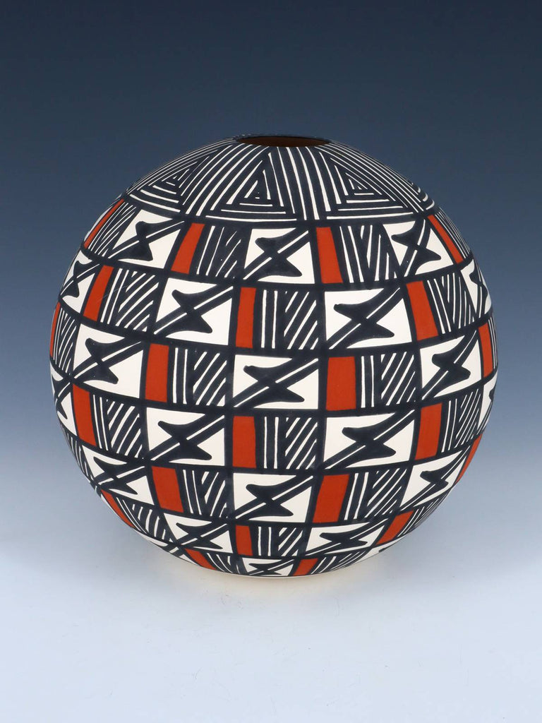 Acoma Pueblo Hand Painted Pottery Seed Pot - PuebloDirect.com