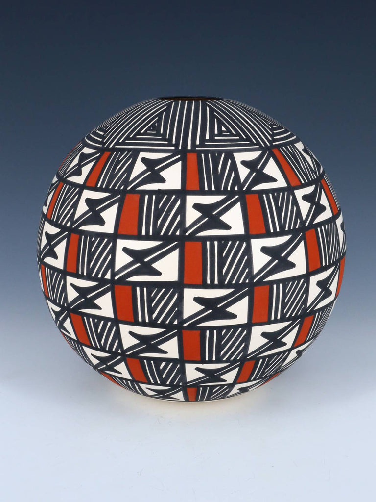 Acoma Pueblo Hand Painted Pottery Seed Pot - PuebloDirect.com