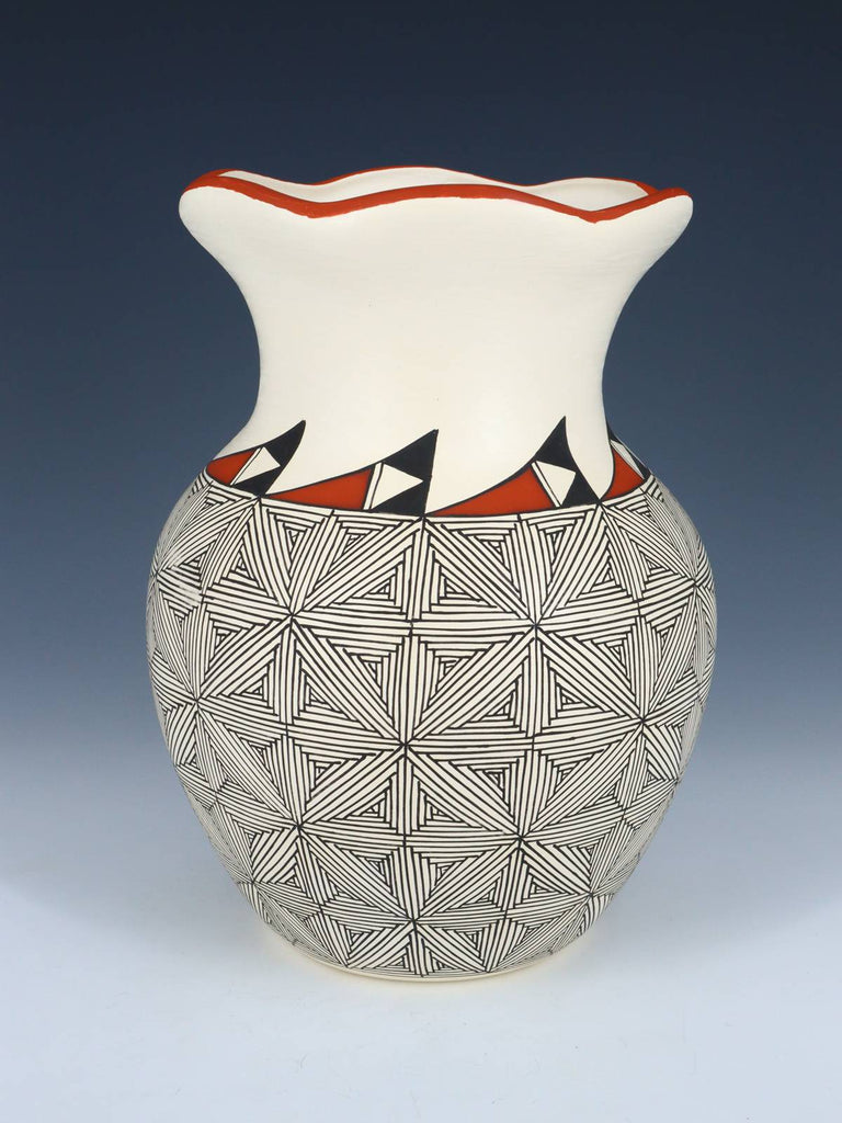 Acoma Pueblo Fine Line Design Pottery Vase - PuebloDirect.com