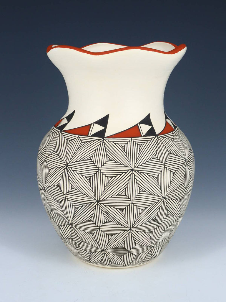 Acoma Pueblo Fine Line Design Pottery Vase - PuebloDirect.com