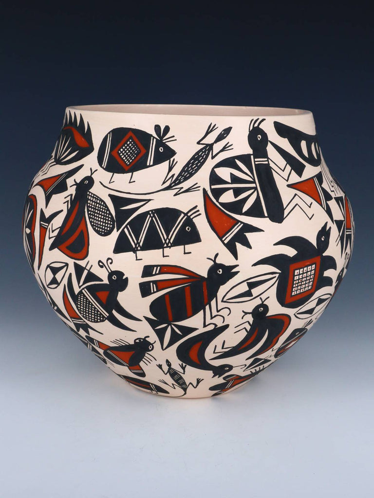 Large Acoma Hand Coiled Pottery Bowl - PuebloDirect.com