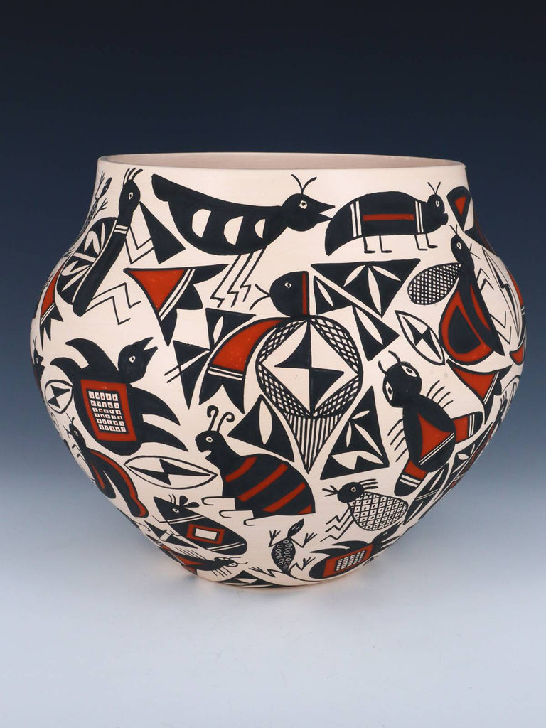 Large Acoma Hand Coiled Pottery Bowl - PuebloDirect.com