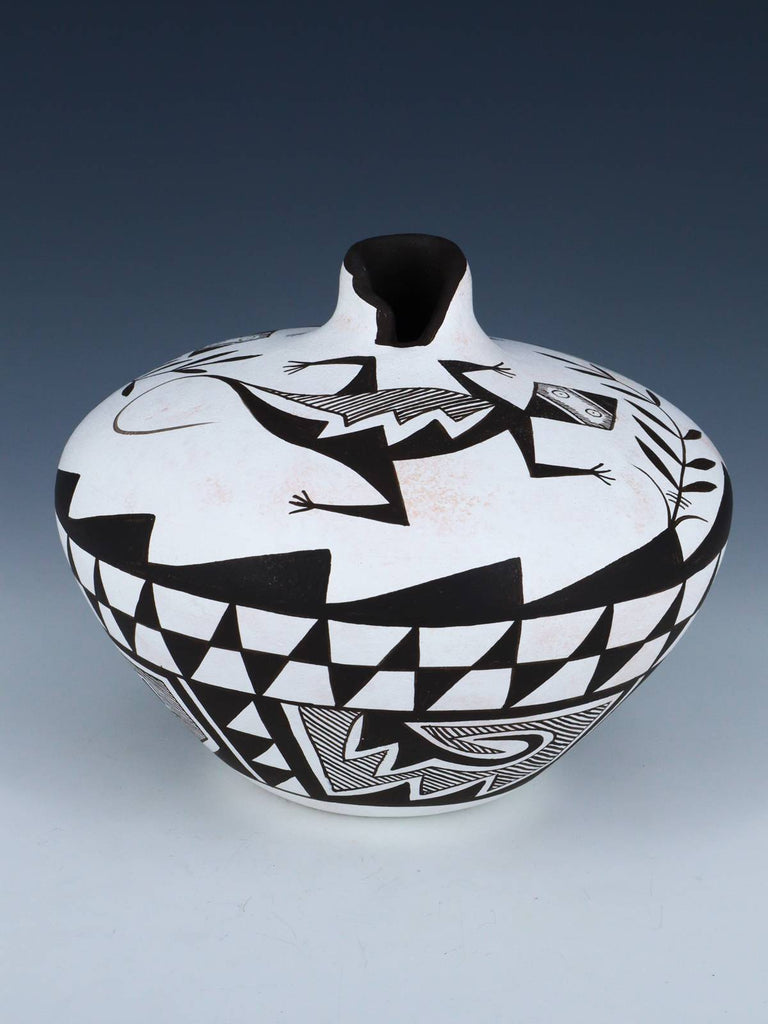 Acoma Style Pottery Painted Gecko Vase - PuebloDirect.com