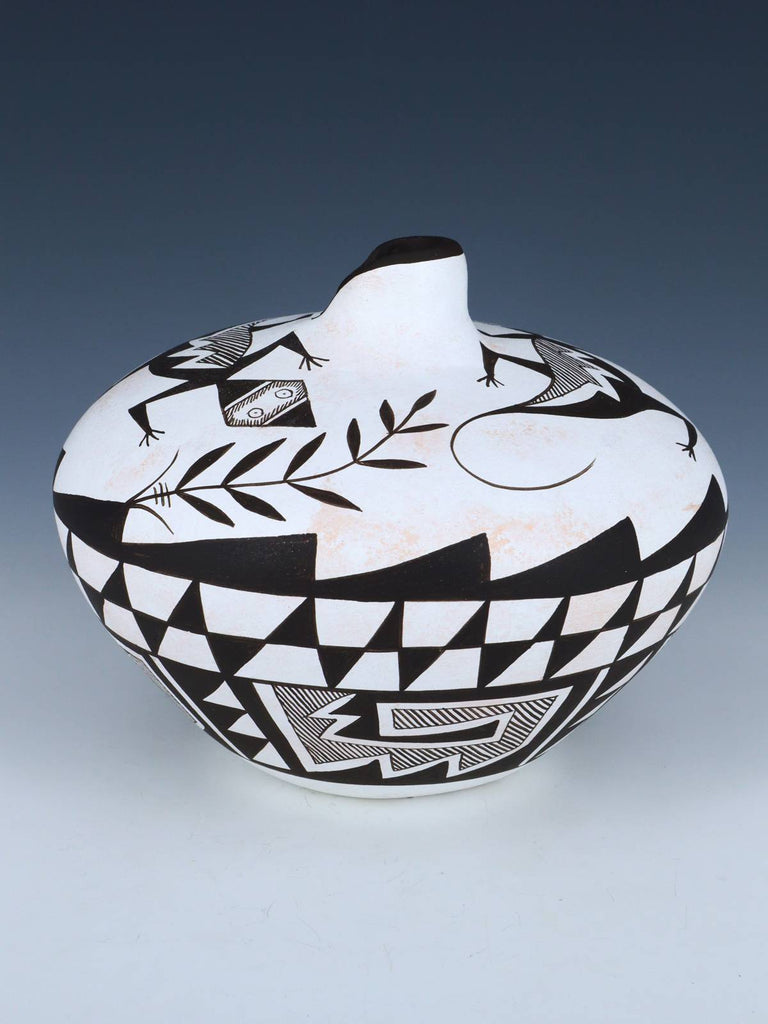 Acoma Style Pottery Painted Gecko Vase - PuebloDirect.com