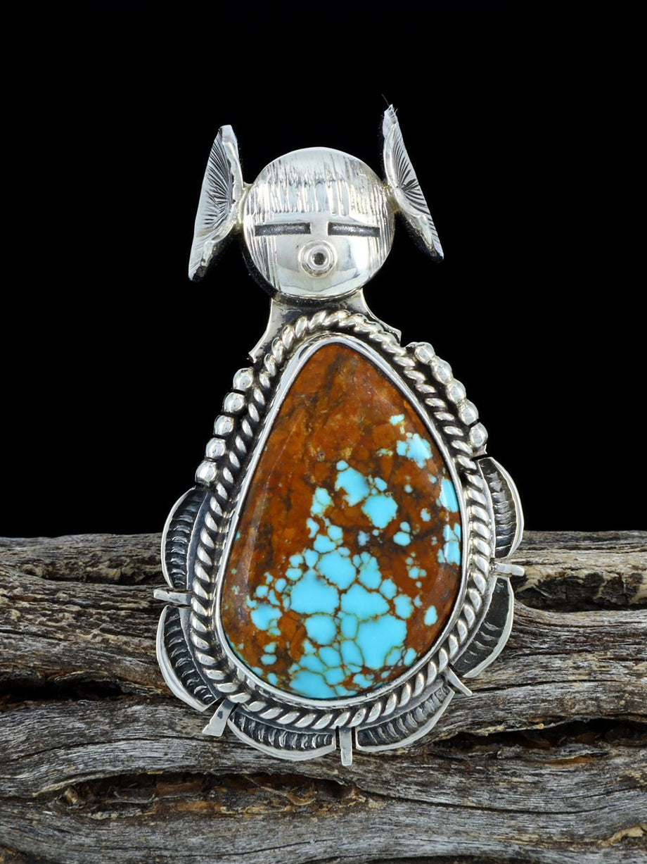 Navajo #8 Turquoise Kachina Ring, Size 7 - PuebloDirect.com