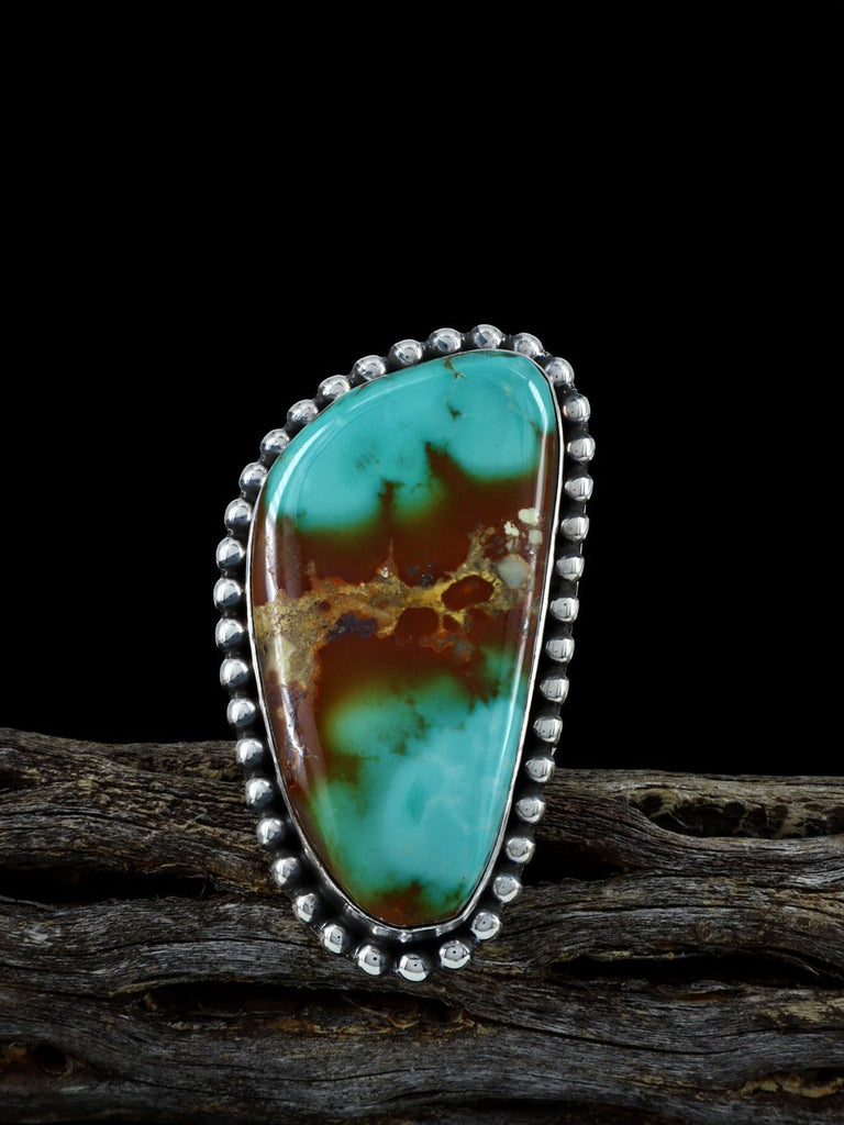 Natural Royston Turquoise Sterling Silver Ring Size 9 - PuebloDirect.com