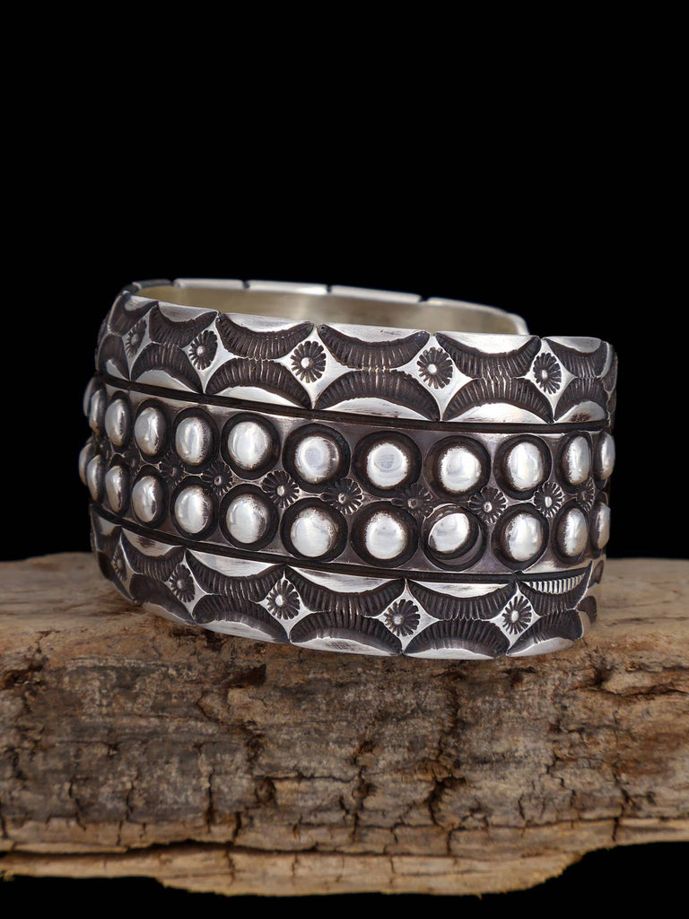 Estate Native American Jewelry Stamped Sterling Silver Bracelet - PuebloDirect.com