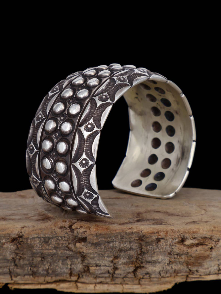 Estate Native American Jewelry Stamped Sterling Silver Bracelet - PuebloDirect.com