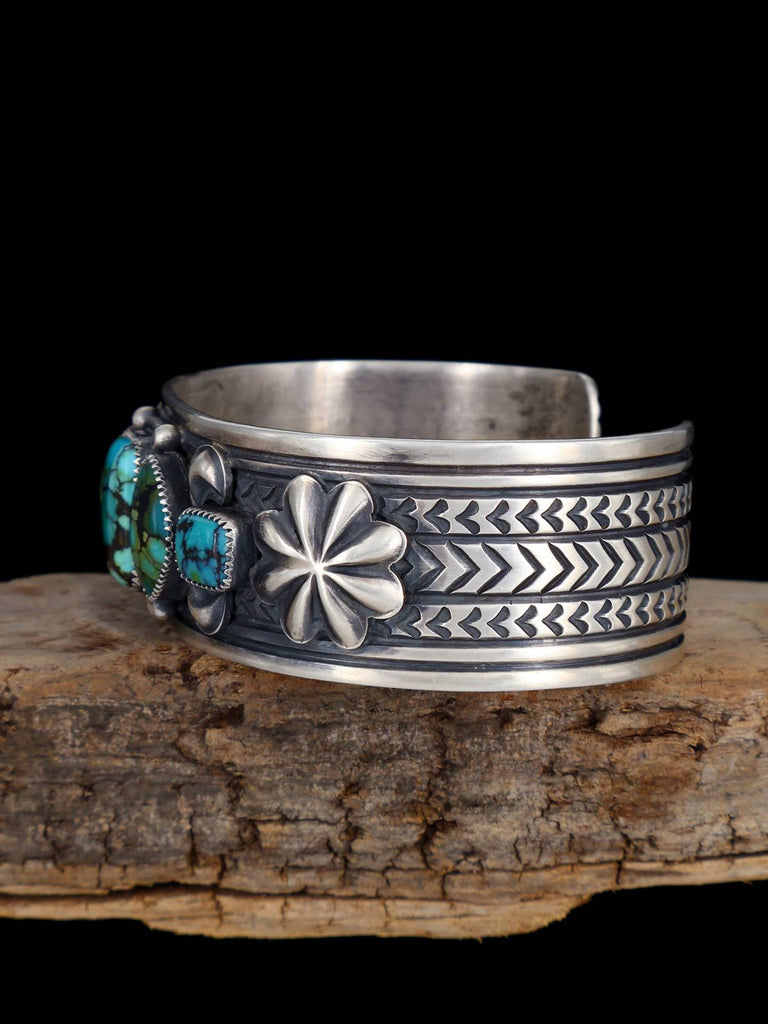 Estate Navajo Polychrome Turquoise Sterling Silver Cuff Bracelet - PuebloDirect.com