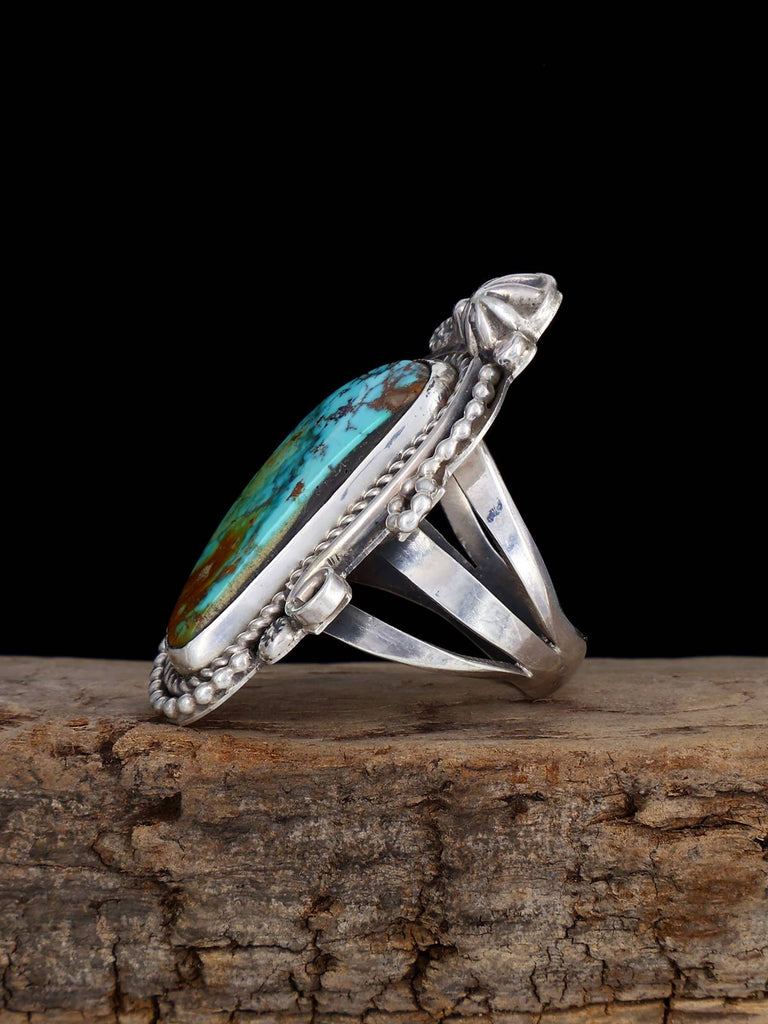 Navajo Pilot Mountain Turquoise Ring, Size 9 1/4 - PuebloDirect.com