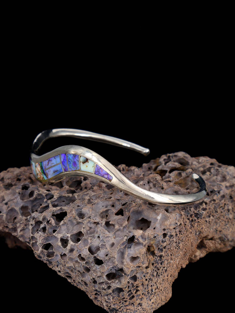 Native American Jewelry Spiderweb Opal Inlay Bracelet - PuebloDirect.com