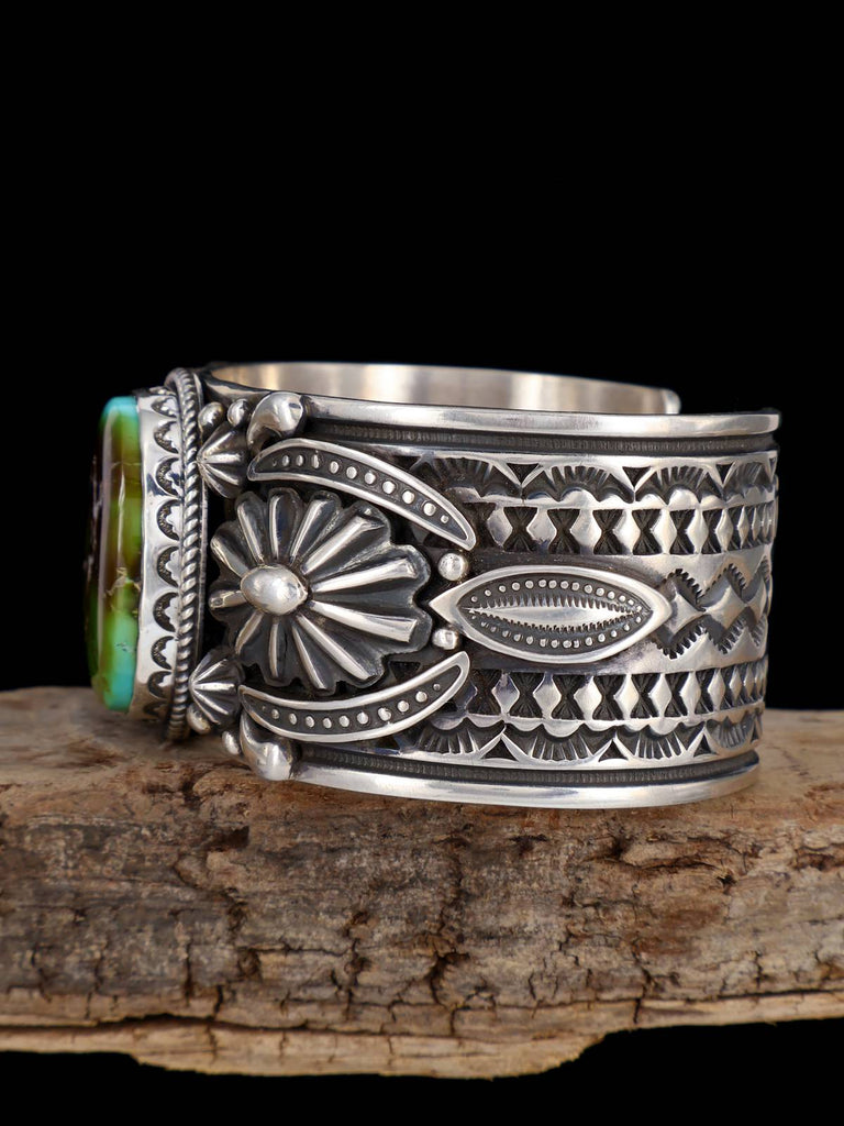 Native American Jewelry Sterling Silver Royston Turquoise Cuff Bracelet - PuebloDirect.com