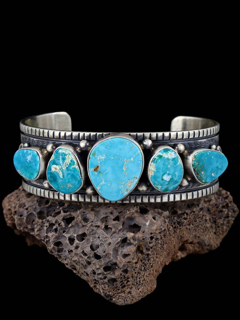 Native American Sterling Silver Natural Royston Turquoise Cuff Bracelet - PuebloDirect.com