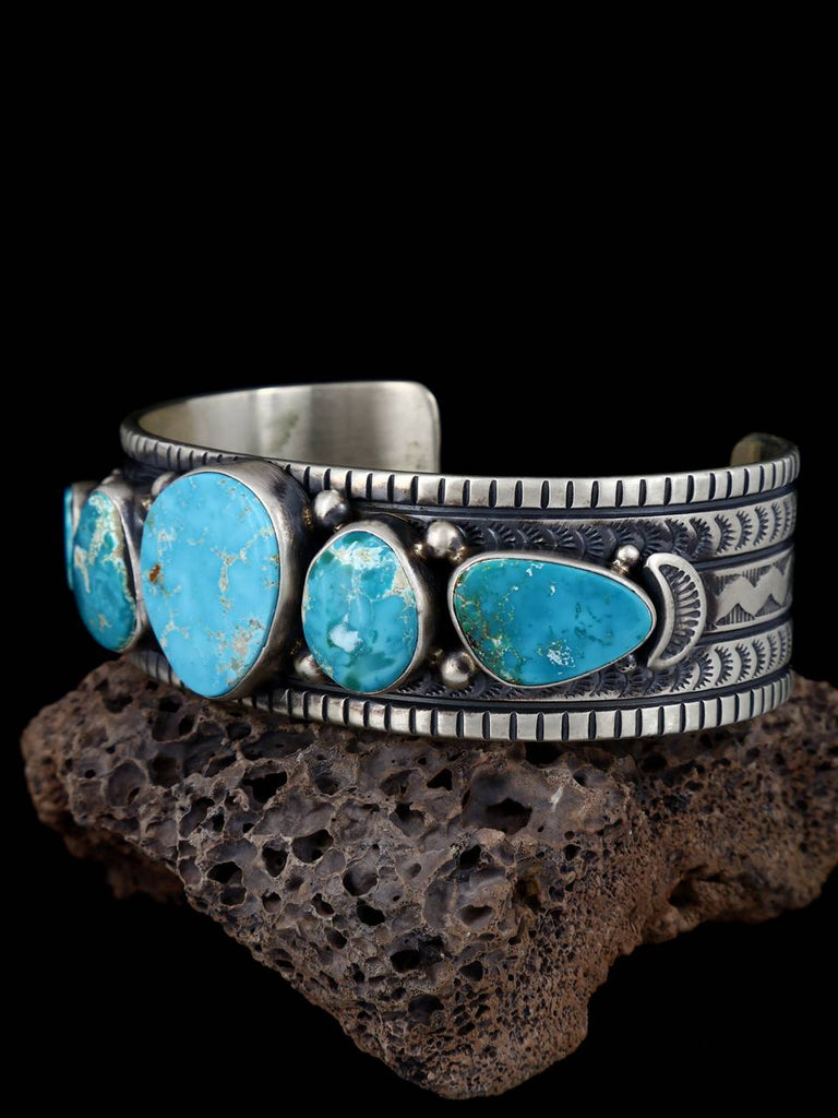 Native American Sterling Silver Natural Royston Turquoise Cuff Bracelet - PuebloDirect.com