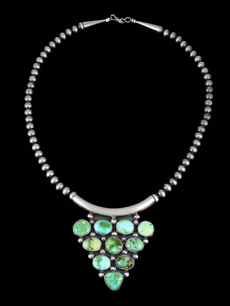 Native American Jewelry Sterling Silver Sonoran Gold Turquoise Necklace - PuebloDirect.com