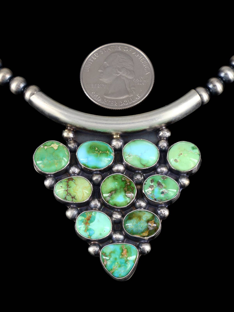 Native American Jewelry Sterling Silver Sonoran Gold Turquoise Necklace - PuebloDirect.com