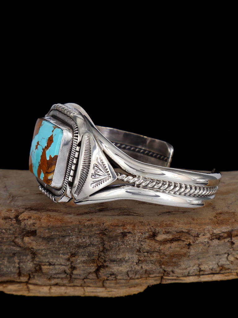 Native American Natural Royston Turquoise Sterling Silver Cuff Bracelet - PuebloDirect.com