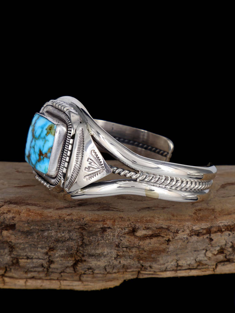 Native American Kingman Turquoise Sterling Silver Cuff Bracelet - PuebloDirect.com