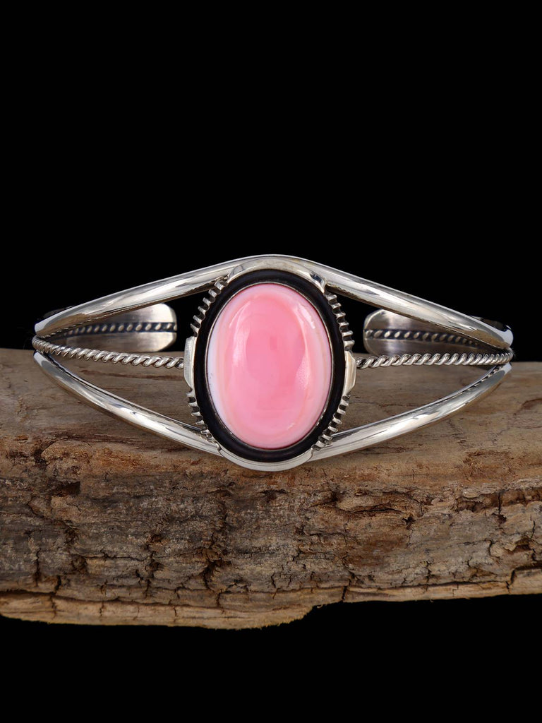 Native American Pink Conch Sterling Silver Cuff Bracelet - PuebloDirect.com