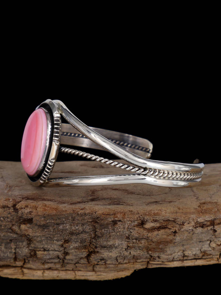 Native American Pink Conch Sterling Silver Cuff Bracelet - PuebloDirect.com