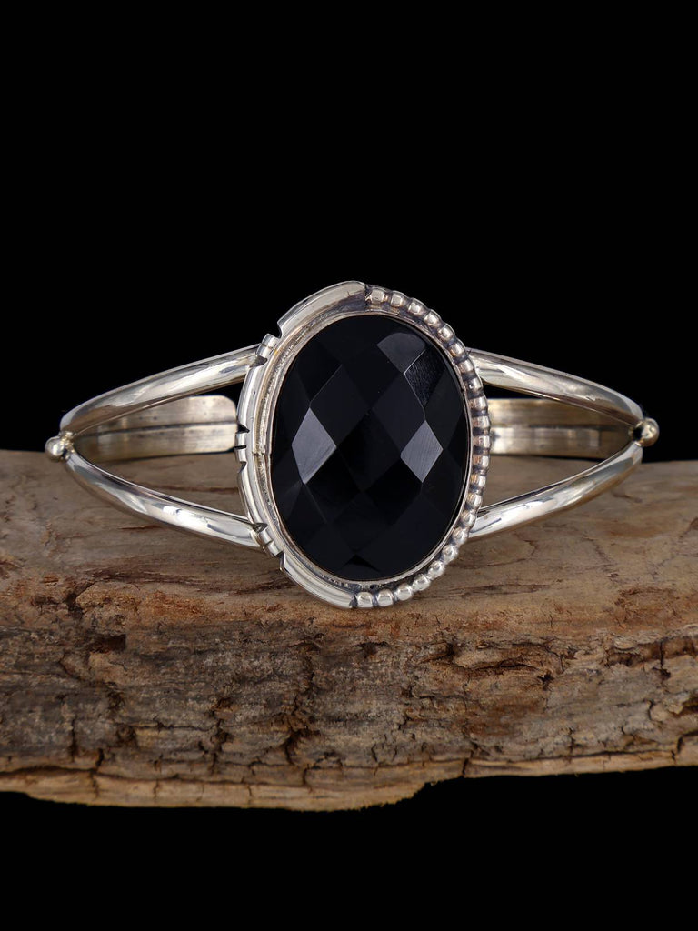 Native American Jewelry Faceted Onyx Cuff Bracelet - PuebloDirect.com