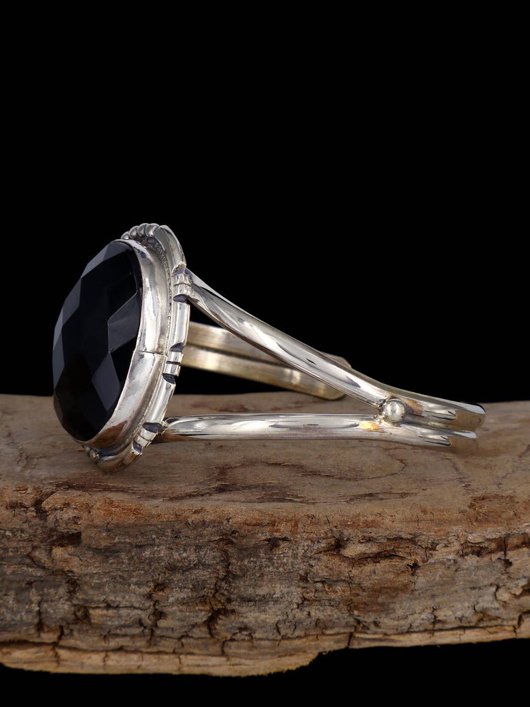 Native American Jewelry Faceted Onyx Cuff Bracelet - PuebloDirect.com