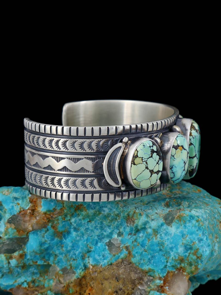 Native American Sterling Silver Natural Bao Canyon Turquoise Cuff Bracelet - PuebloDirect.com