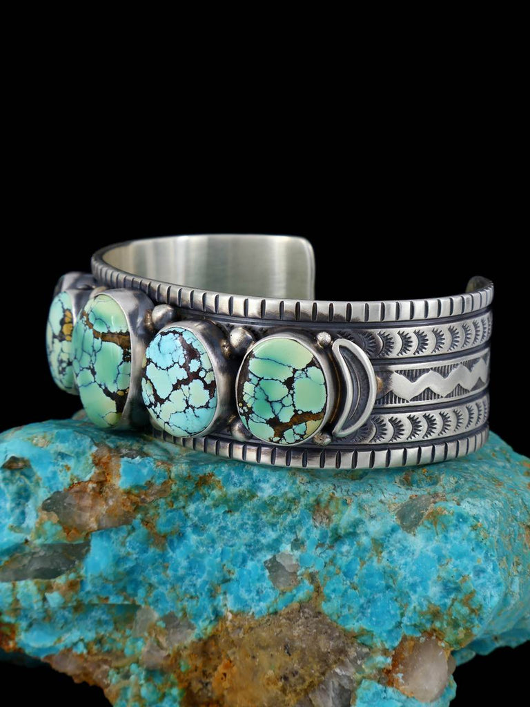 Native American Sterling Silver Natural Bao Canyon Turquoise Cuff Bracelet - PuebloDirect.com